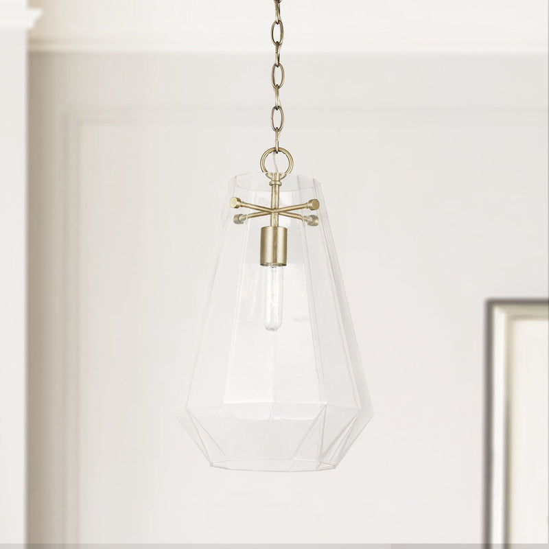 Lee Mini Pendant in Aged Brass