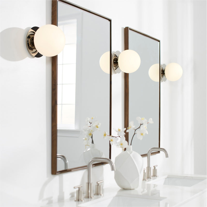 Jasper 1 Light Globe Wall or Ceiling Mount in Polished Nickel