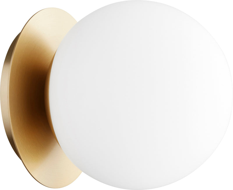 Jasper 1 Light Globe Wall or Ceiling Mount in Aged Brass