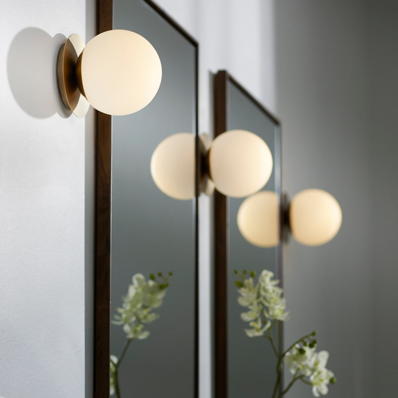 Jasper 1 Light Globe Wall or Ceiling Mount in Aged Brass