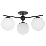 Jasper 3 Light Semi-Flush Mount in Matte Black