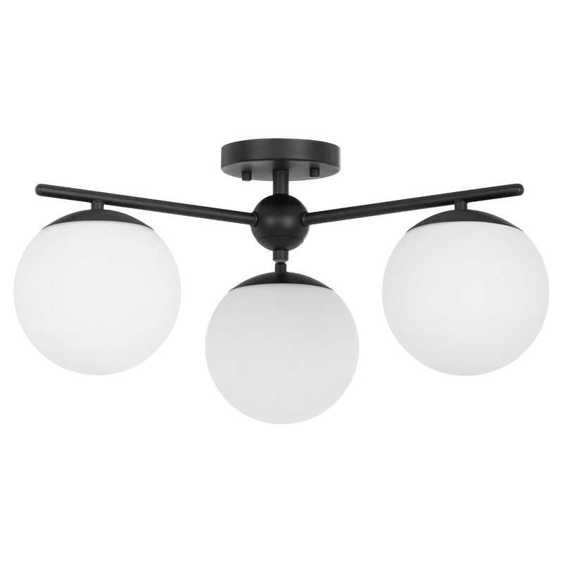 Jasper 3 Light Semi-Flush Mount in Matte Black