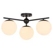 Jasper 3 Light Semi-Flush Mount in Matte Black