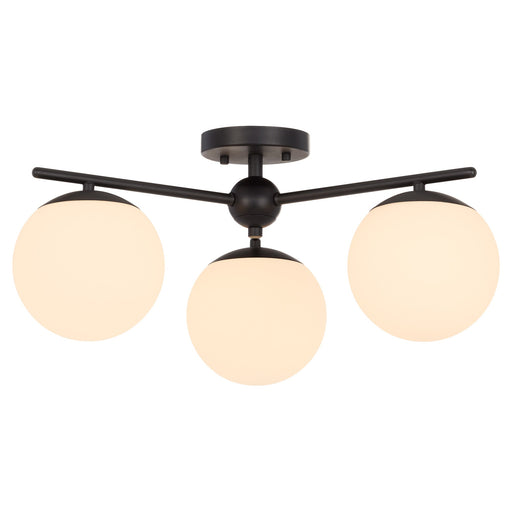 Jasper 3 Light Semi-Flush Mount in Matte Black