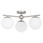Jasper 3 Light Semi-Flush Mount in Satin Nickel