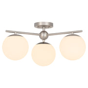 Jasper 3 Light Semi-Flush Mount in Satin Nickel