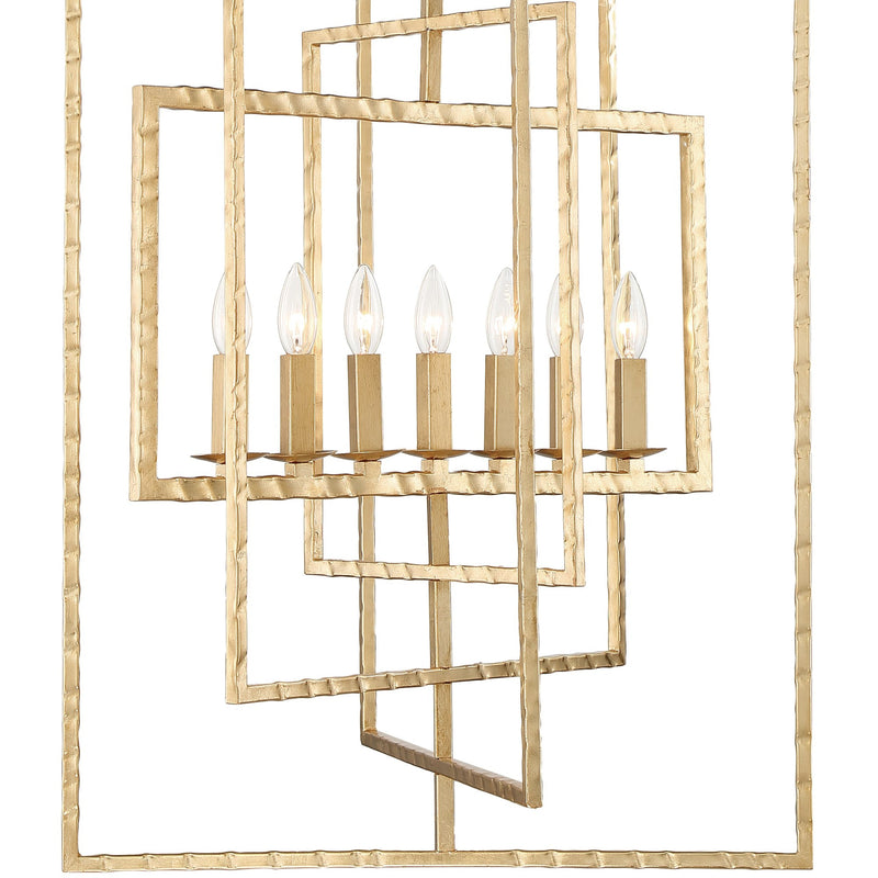 Capri 7 Light 24" Chandelier in Antique Gold
