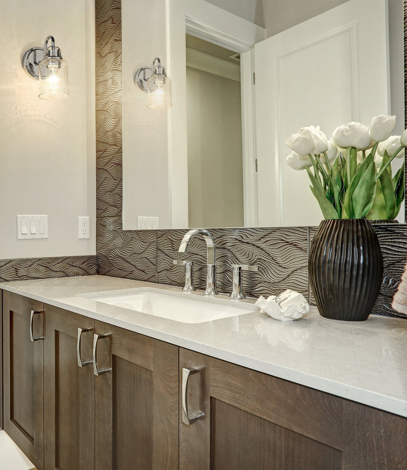 Kinsley 1 Light 5.25" Wall Sconce in Chrome in a room setting