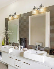 Kinsley 2 Light 14.5" Vanity in Chrome in a room setting