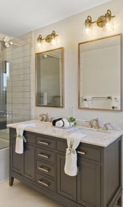 Kinsley 2 Light 14.5" Vanity in Heirloom Gold in a room setting