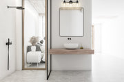 Kinsley 3 Light 22" Vanity in Matte Black in a room setting