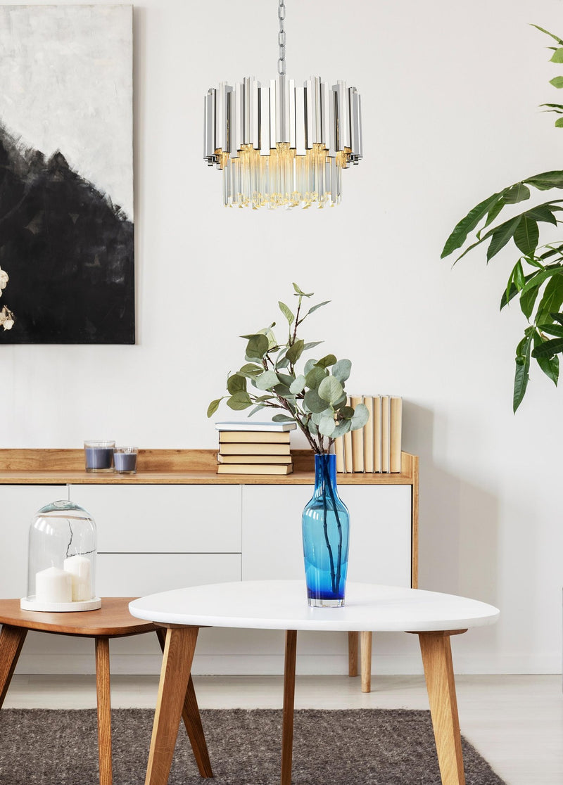Willow 4-Light 16" Chandelier in Chrome And Clear