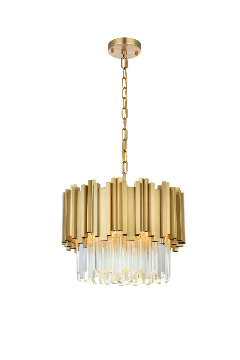 Willow 4-Light 16" Chandelier in Satin Gold And Clear