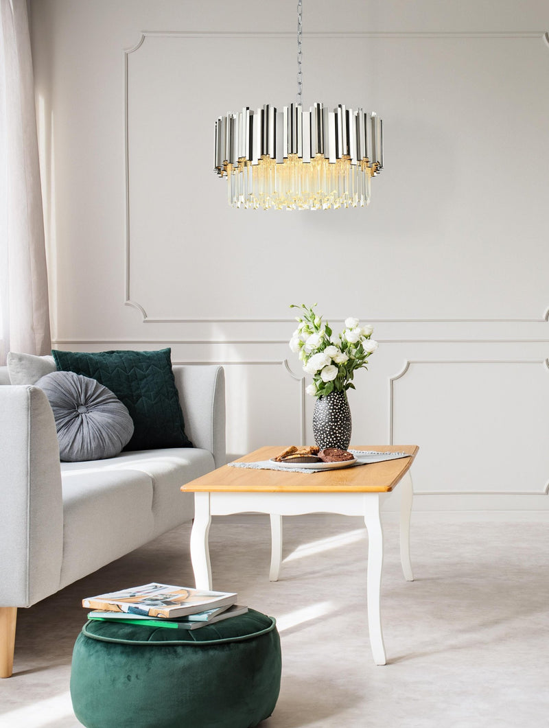 Willow 8-Light 24" Chandelier in Chrome And Clear