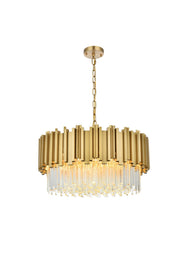 Willow 8-Light 24" Chandelier in Satin Gold And Clear
