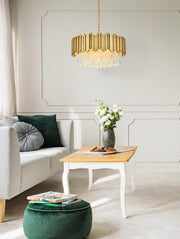 Willow 8-Light 24" Chandelier in Satin Gold And Clear