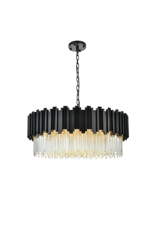 Willow 10-Light 32" Chandelier in Black And Clear