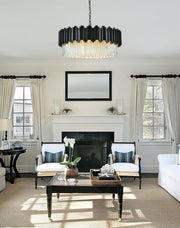 Willow 10-Light 32" Chandelier in Black And Clear