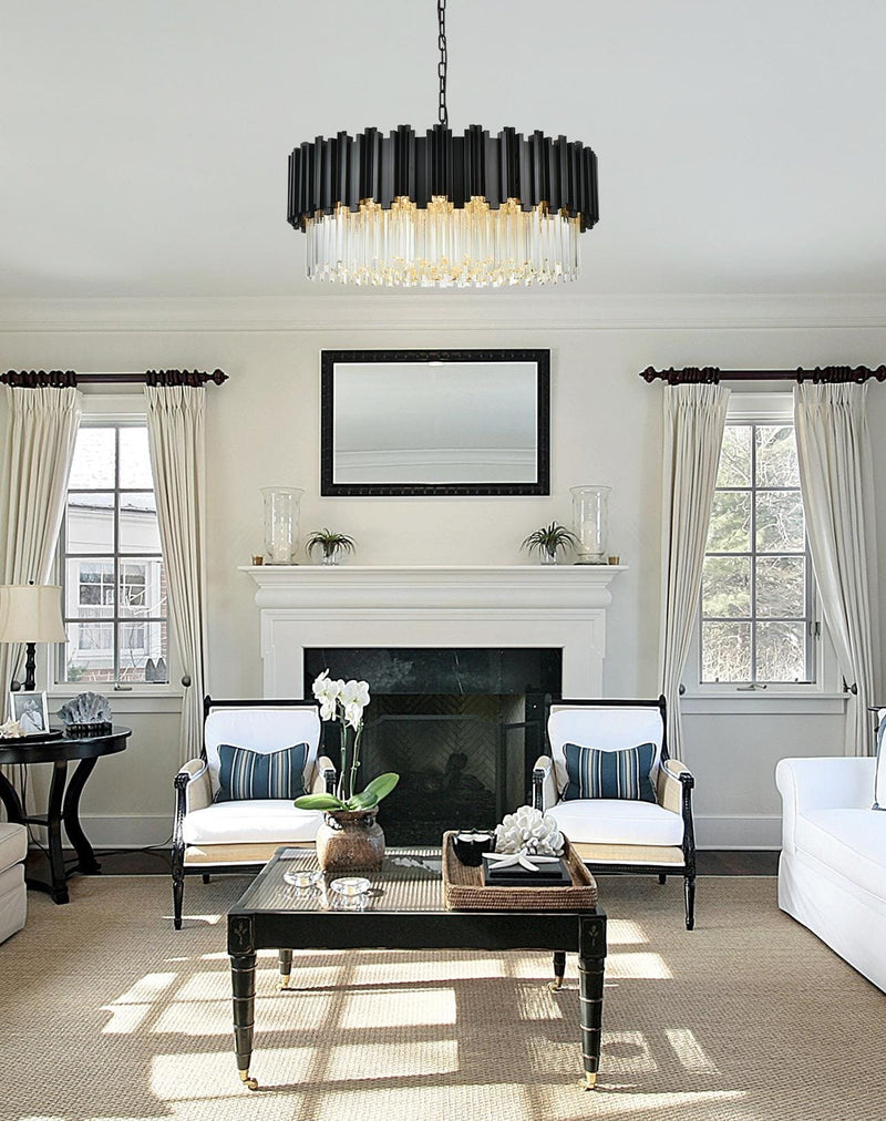 Willow 10-Light 32" Chandelier in Black And Clear