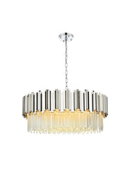 Willow 10-Light 32" Chandelier in Chrome And Clear