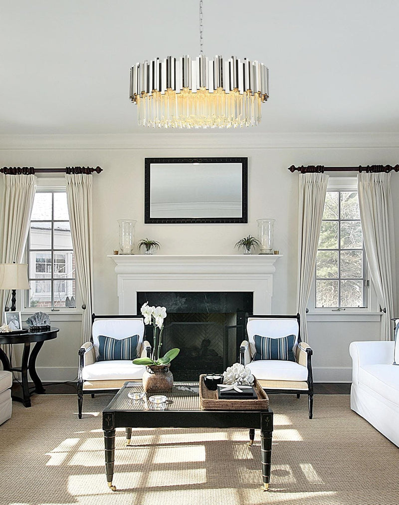 Willow 10-Light 32" Chandelier in Chrome And Clear