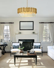 Willow 10-Light 32" Chandelier in Satin Gold And Clear