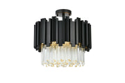 Willow 4-Light Semi-Flush Mount in Black And Clear