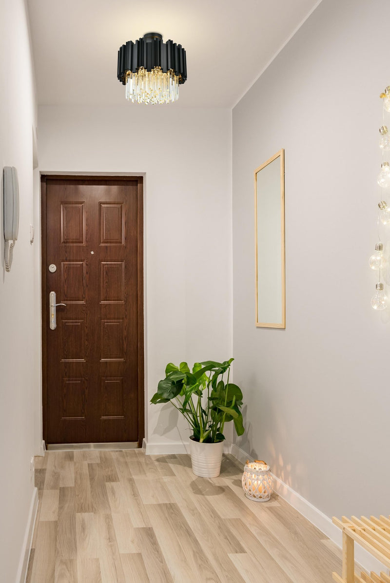Willow 4-Light Semi-Flush Mount in Black And Clear