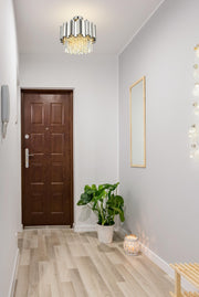 Willow 4-Light Semi-Flush Mount in Chrome And Clear