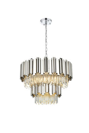 Willow 8-Light 24" Two-Tier Chandelier in Chrome And Clear