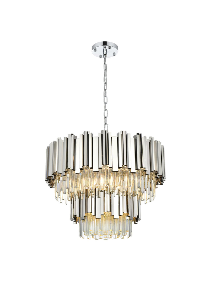 Willow 8-Light 24" Two-Tier Chandelier in Chrome And Clear