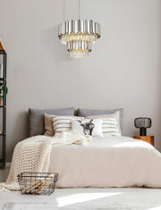 Willow 8-Light 24" Two-Tier Chandelier in Chrome And Clear