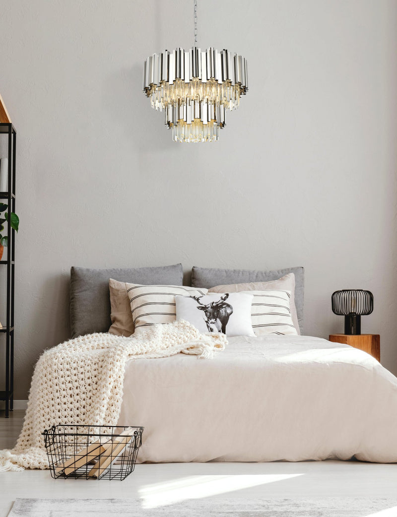 Willow 8-Light 24" Two-Tier Chandelier in Chrome And Clear