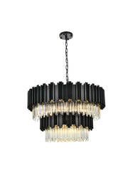 Willow 12-Light 32" Chandelier in Black And Clear