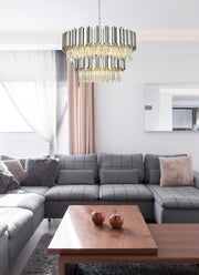 Willow 12-Light 32" Chandelier in Chrome And Clear