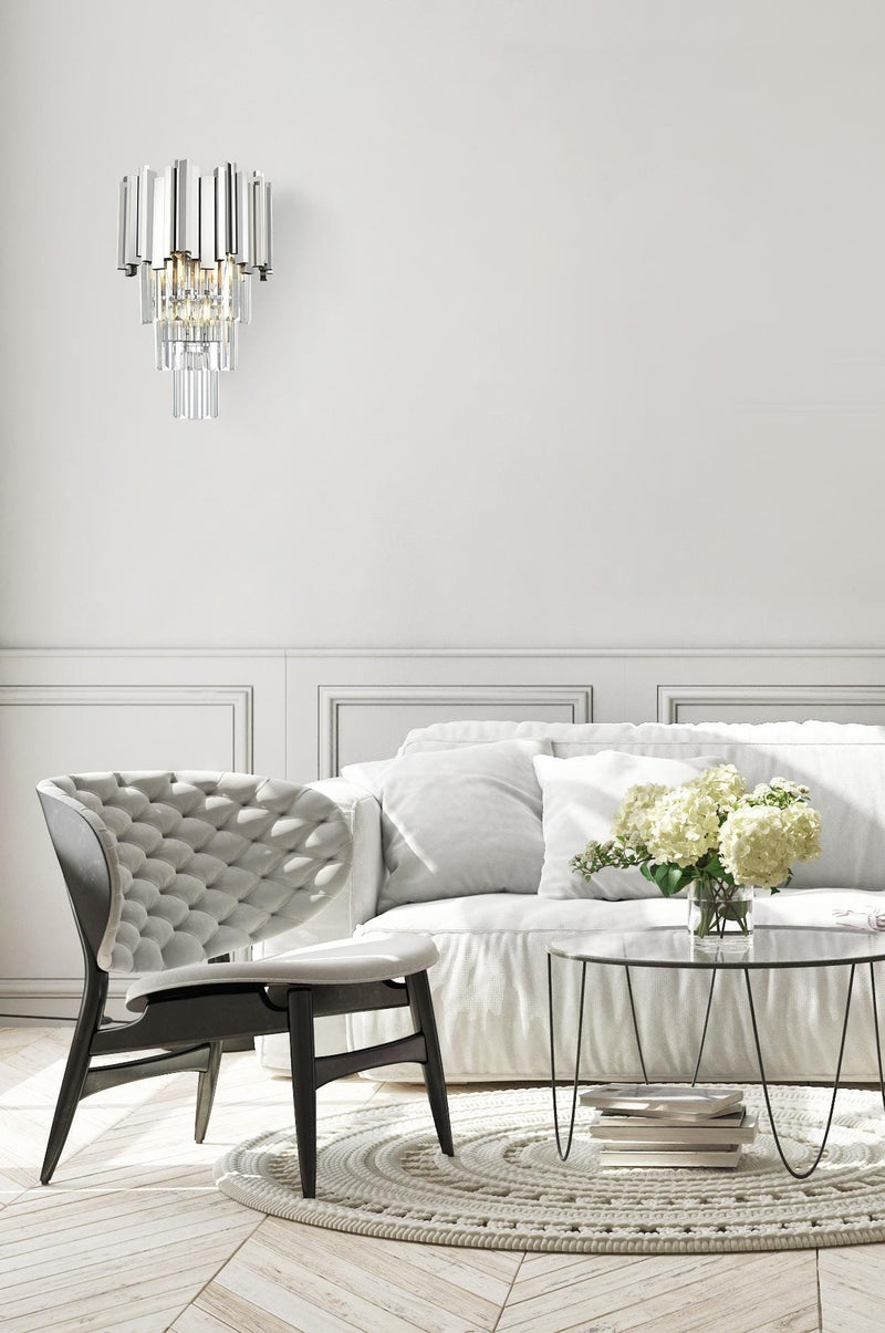 Willow 3-Light Wall Sconce in Chrome And Clear