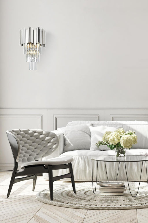 Willow 3-Light Wall Sconce in Chrome And Clear