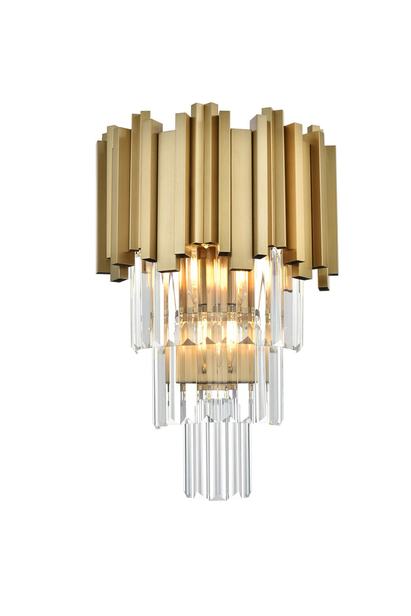 Willow 3-Light Wall Sconce in Satin Gold And Clear