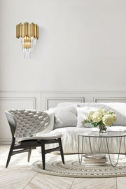 Willow 3-Light Wall Sconce in Satin Gold And Clear