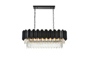 Willow 9-Light 36" Linear Chandelier in Black And Clear