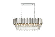 Willow 9-Light 36" Linear Chandelier in Chrome And Clear
