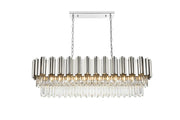 Willow 12-Light 47" Linear Chandelier in Chrome And Clear