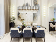 Willow 12-Light 47" Linear Chandelier in Chrome And Clear