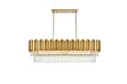 Willow 12-Light 47" Linear Chandelier in Satin Gold And Clear