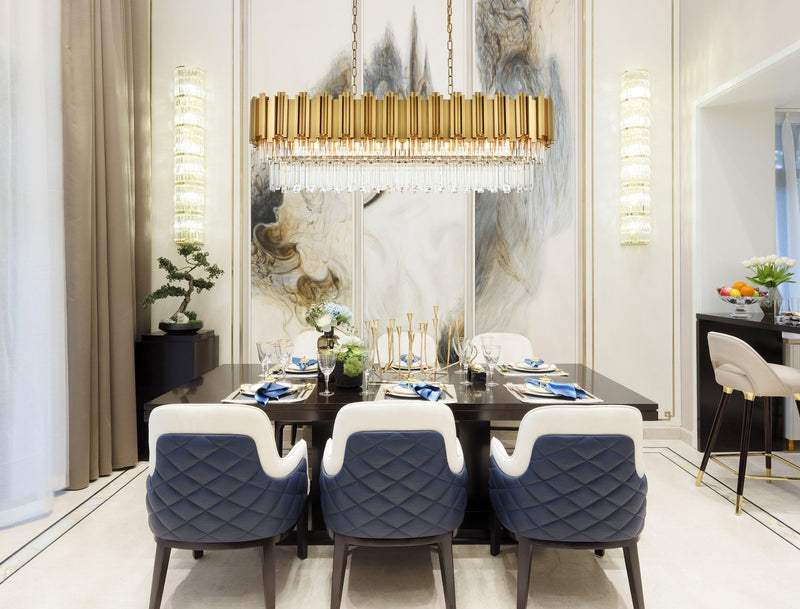 Willow 12-Light 47" Linear Chandelier in Satin Gold And Clear
