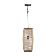 Jacob Mini Pendant in Grey Wash and Iron Silk
