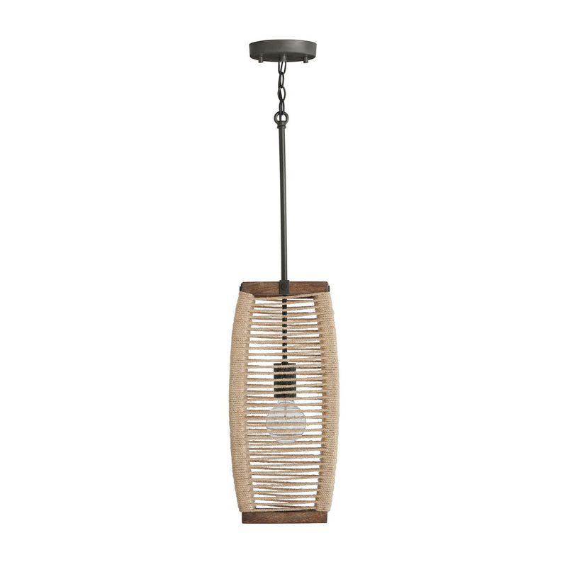 Jacob Mini Pendant in Grey Wash and Iron Silk