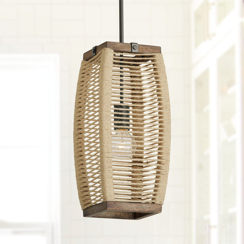 Jacob Mini Pendant in Grey Wash and Iron Silk