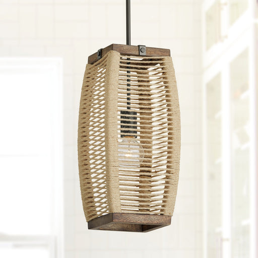 Jacob Mini Pendant in Grey Wash and Iron Silk