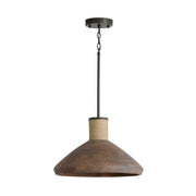 Jacob Cone Pendant in Grey Wash and Iron Silk